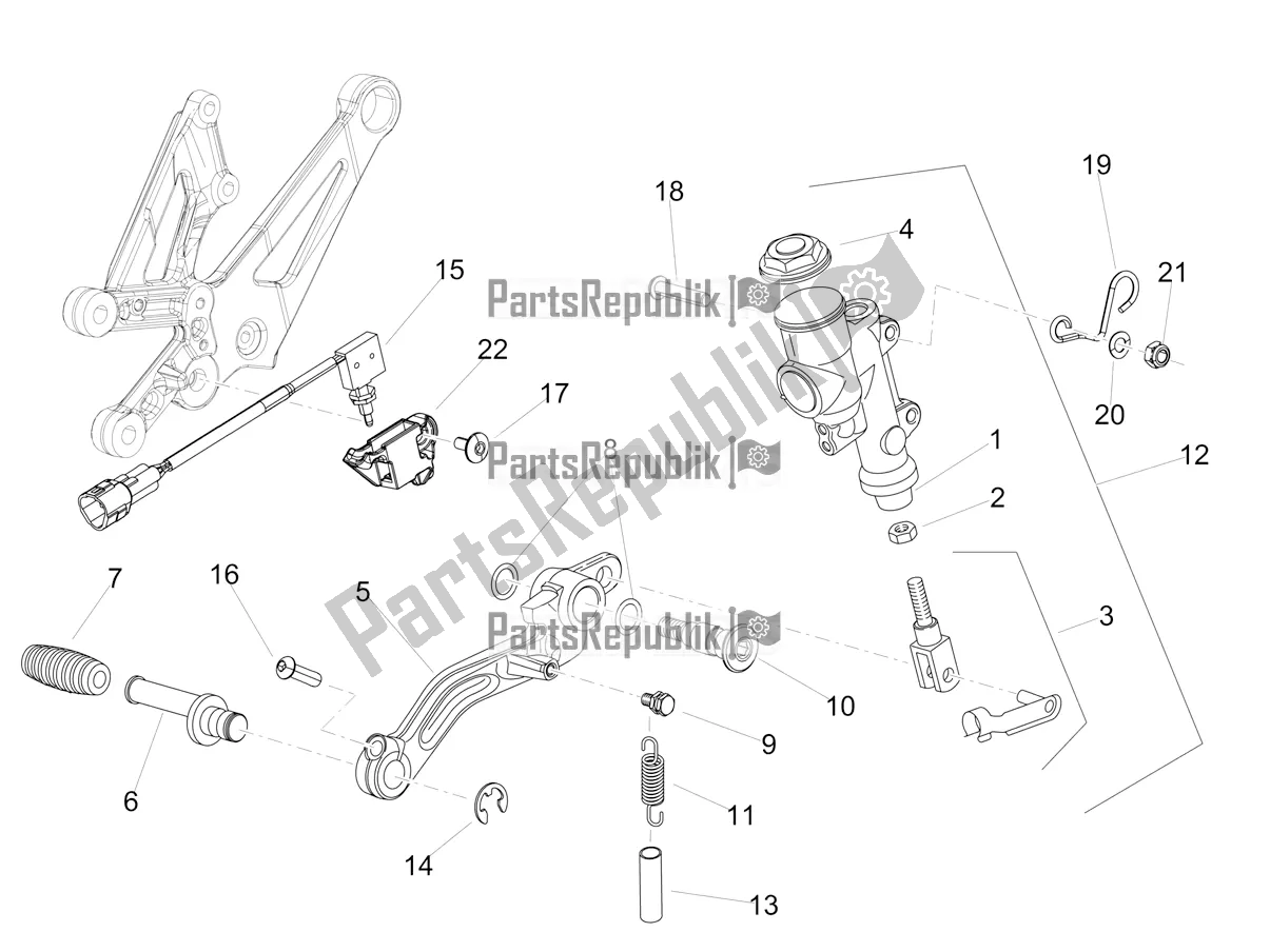 All parts for the Rear Master Cylinder of the Aprilia RSV4 RR ABS 1000 2018