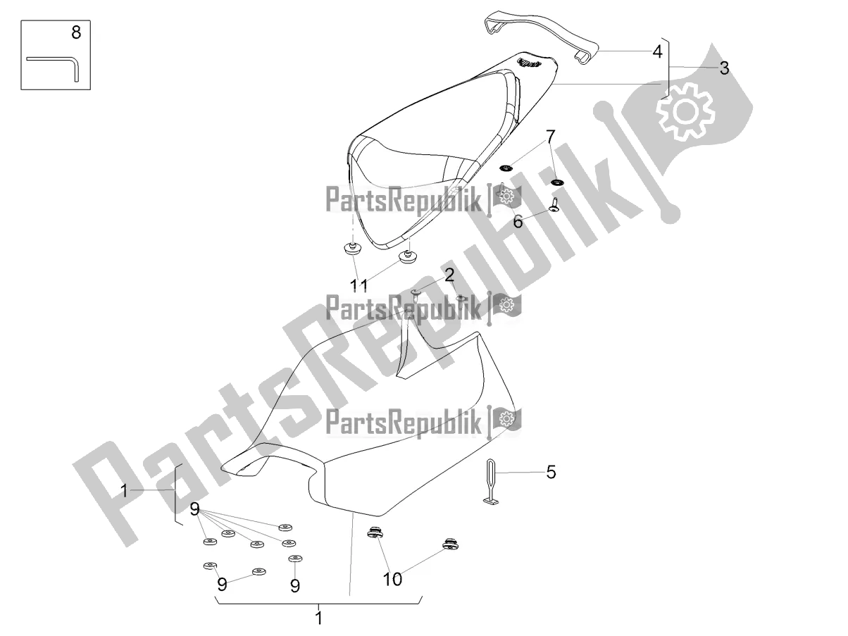 Todas as partes de Selim do Aprilia RSV4 RR ABS 1000 2018