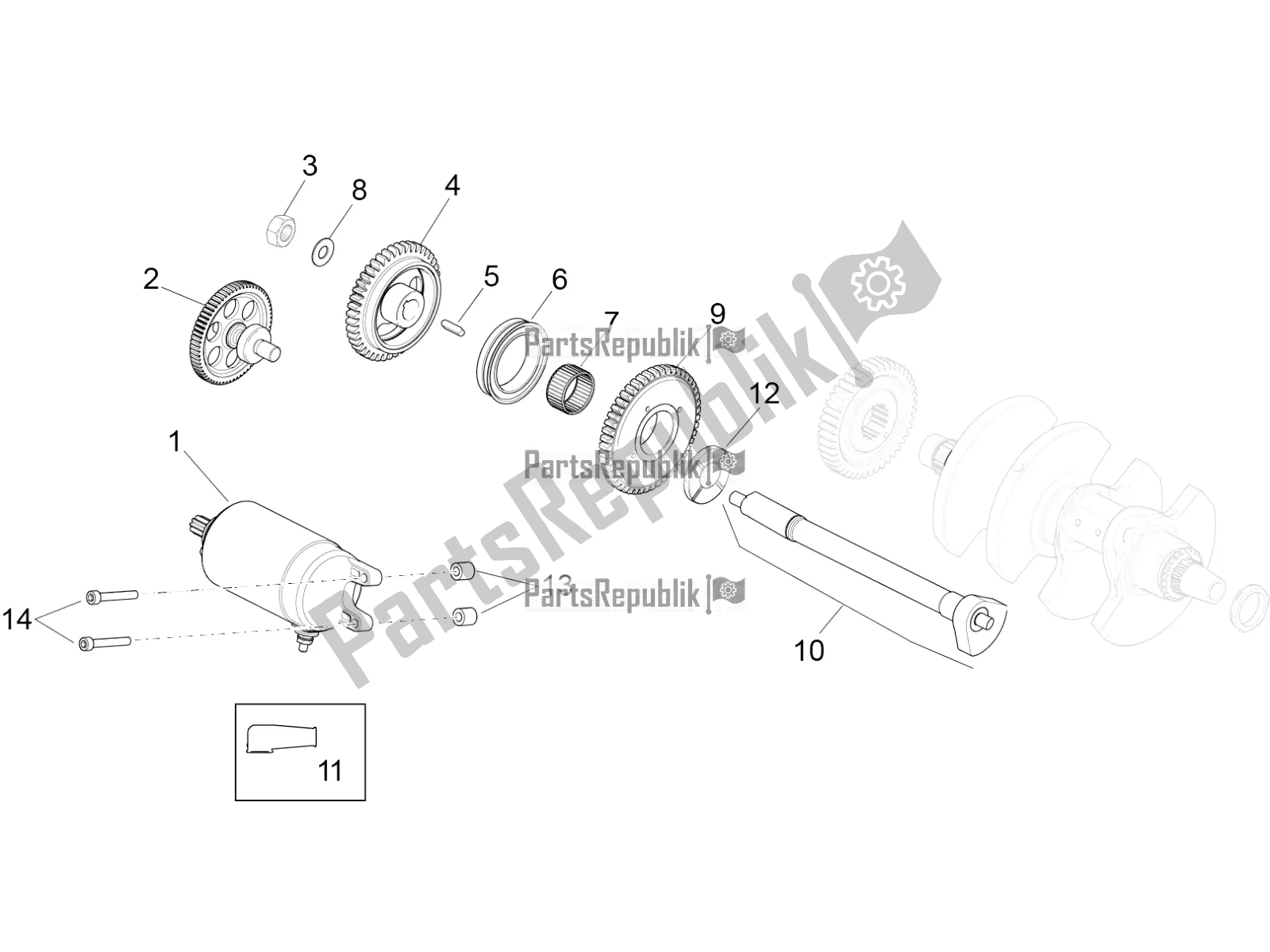 Alle Teile für das Anlasser / Elektrostarter des Aprilia RSV4 RR ABS 1000 2018