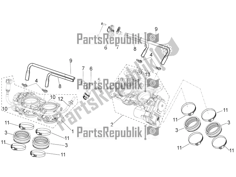 Alle Teile für das Drosselklappengehäuse des Aprilia RSV4 RR ABS 1000 2018