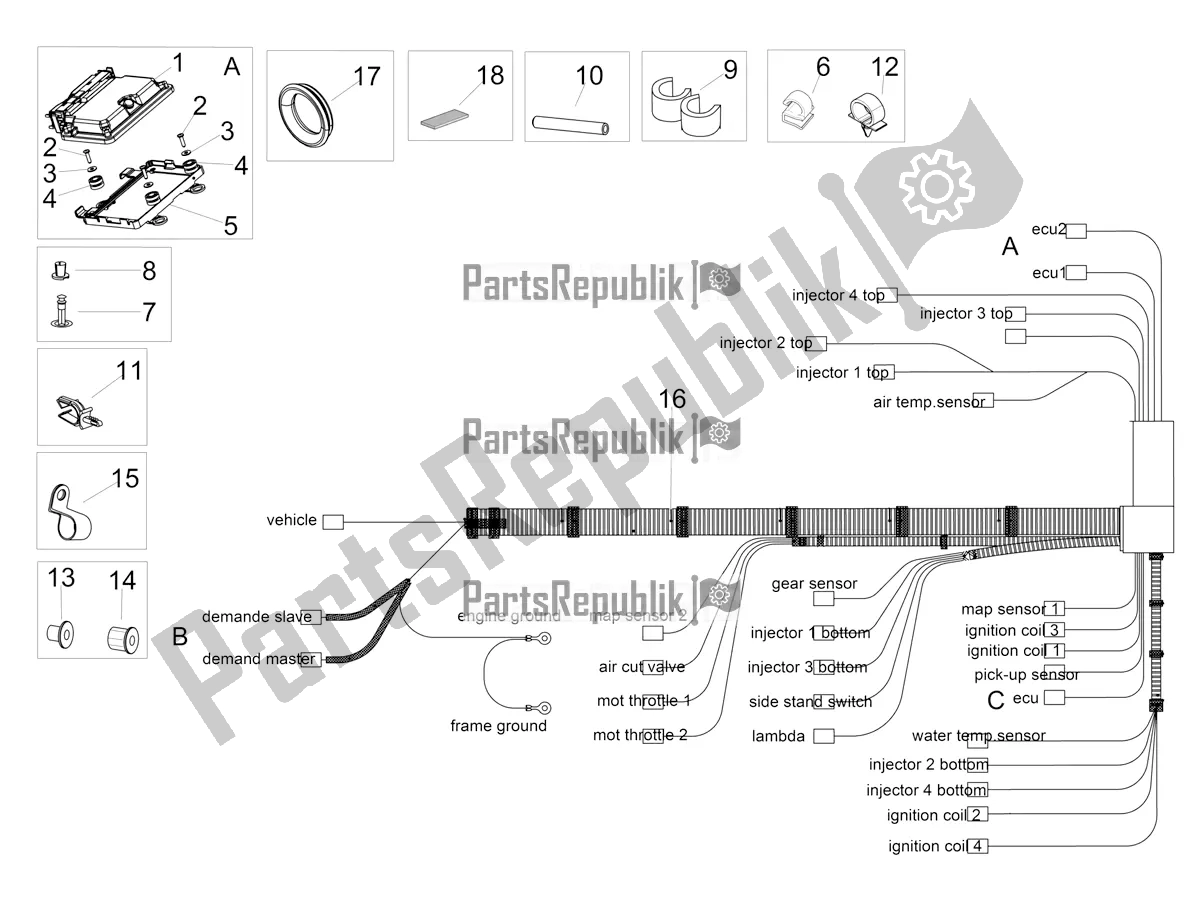 Tutte le parti per il Impianto Elettrico Centrale del Aprilia RSV4 RR ABS 1000 2019