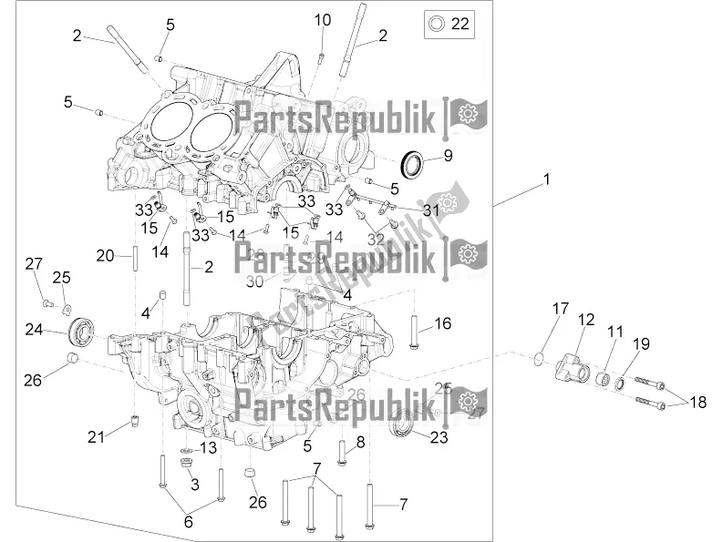 All parts for the Crankcases I of the Aprilia RSV4 RR ABS 1000 2019