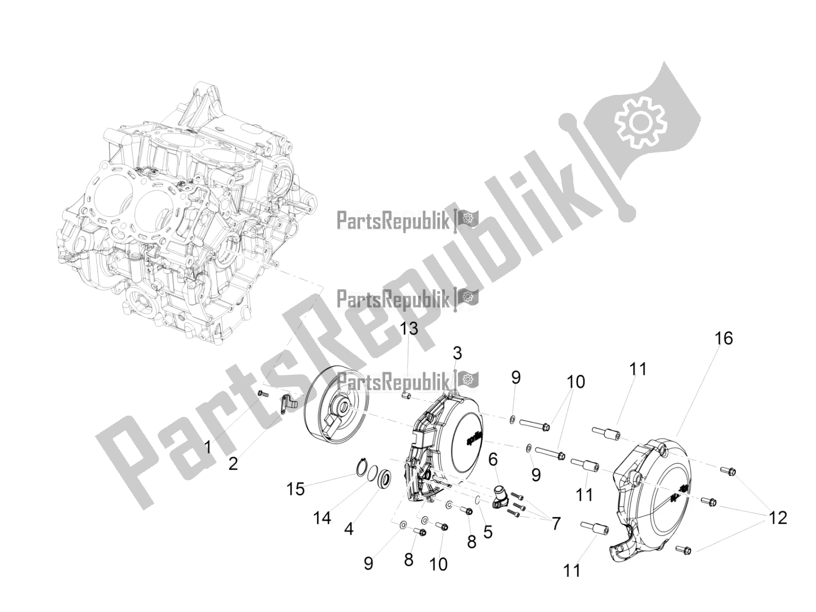 All parts for the Flywheel Cover of the Aprilia RSV4 RR ABS 1000 2019