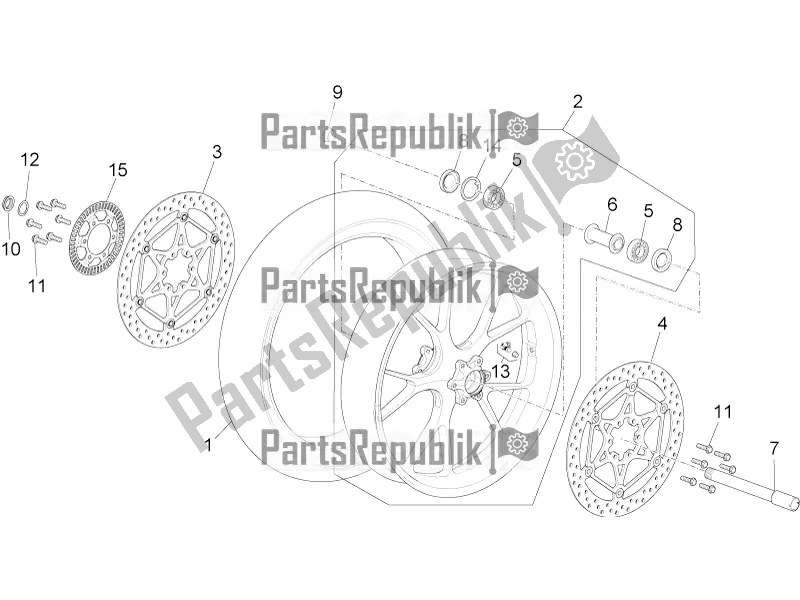 All parts for the Front Wheel of the Aprilia RSV4 RR ABS 1000 2019