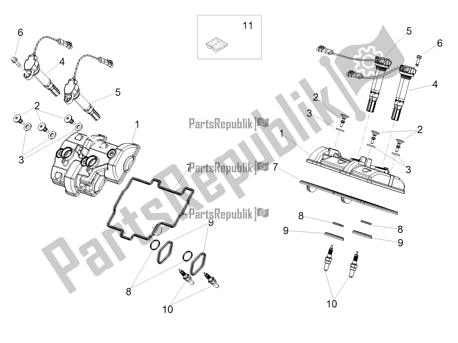 Toutes les pièces pour le Couverture De Tête du Aprilia RSV4 RR ABS 1000 2019