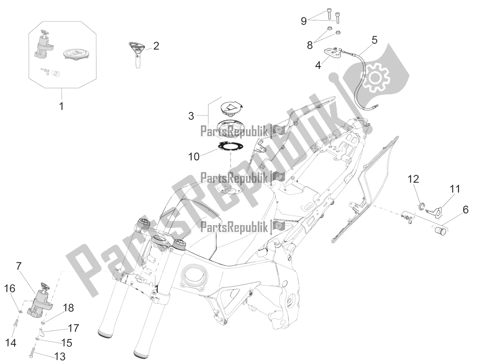 Tutte le parti per il Serrature del Aprilia RSV4 RR ABS 1000 2019