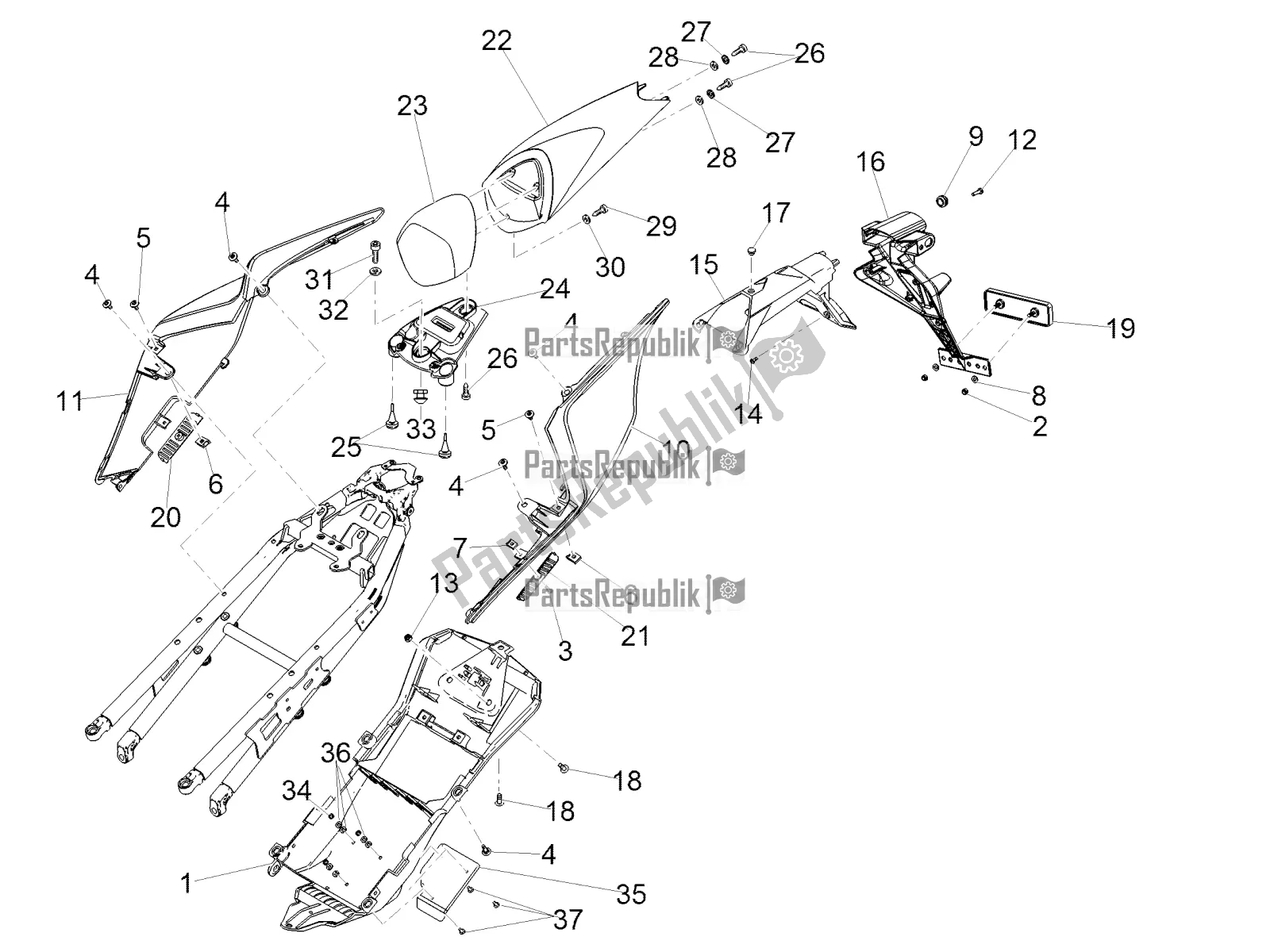 Wszystkie części do Nadwozie Tylne Aprilia RSV4 RR ABS 1000 2019