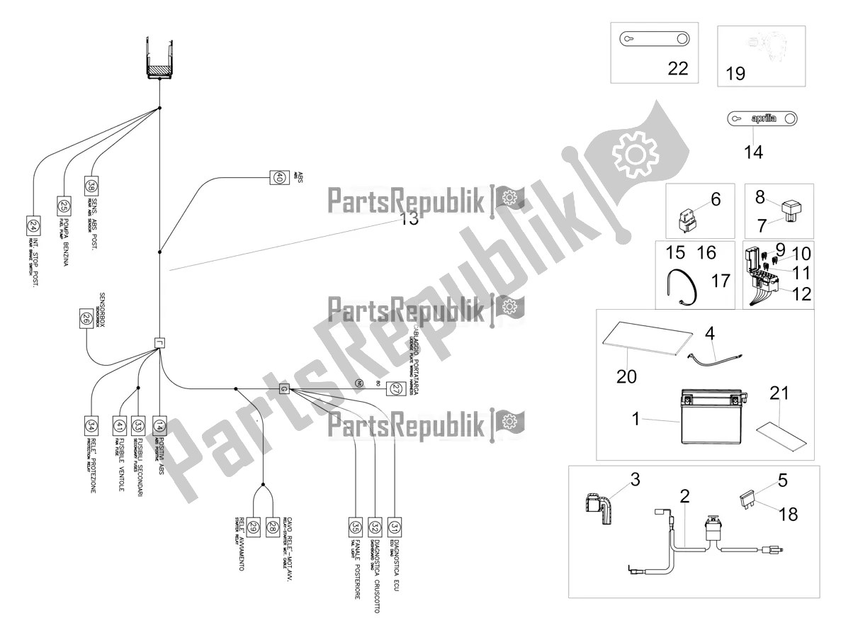 Todas las partes para Sistema Eléctrico Trasero de Aprilia RSV4 RR ABS 1000 2019