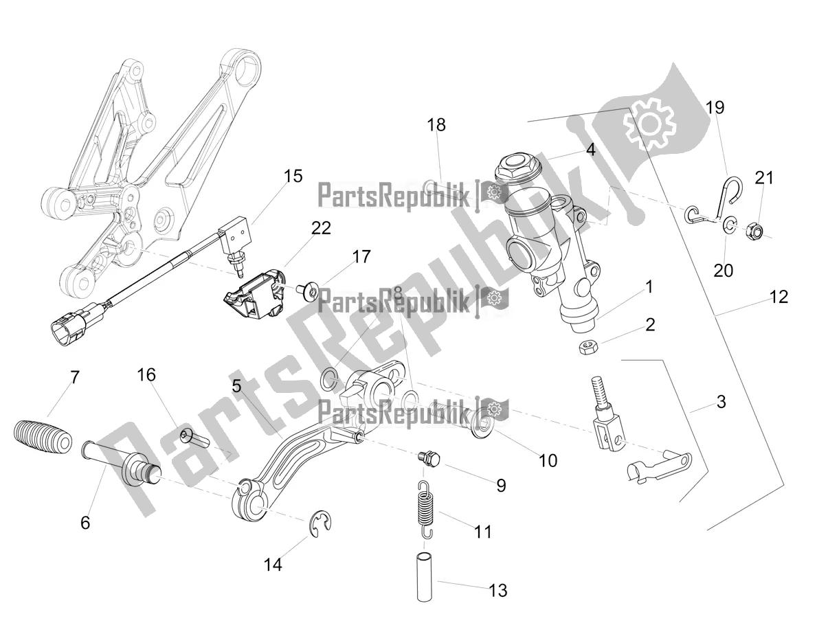 All parts for the Rear Master Cylinder of the Aprilia RSV4 RR ABS 1000 2019