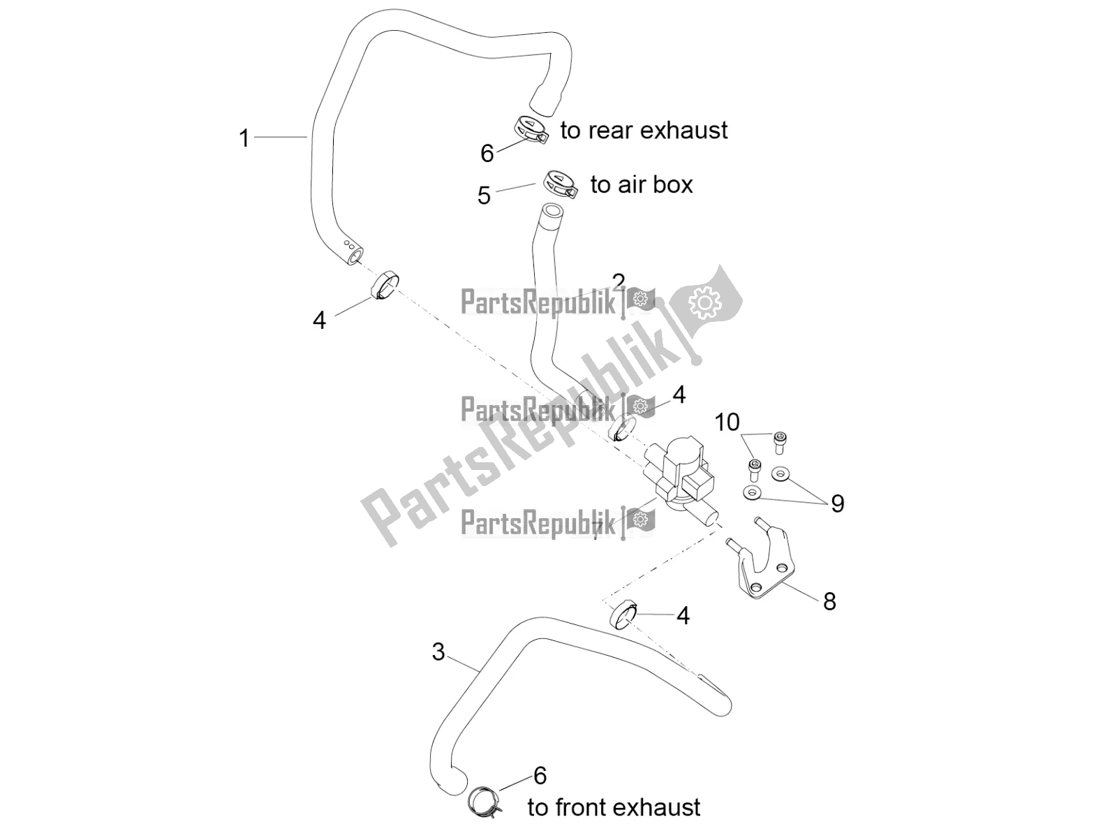 Todas as partes de Ar Secundário do Aprilia RSV4 RR ABS 1000 2019