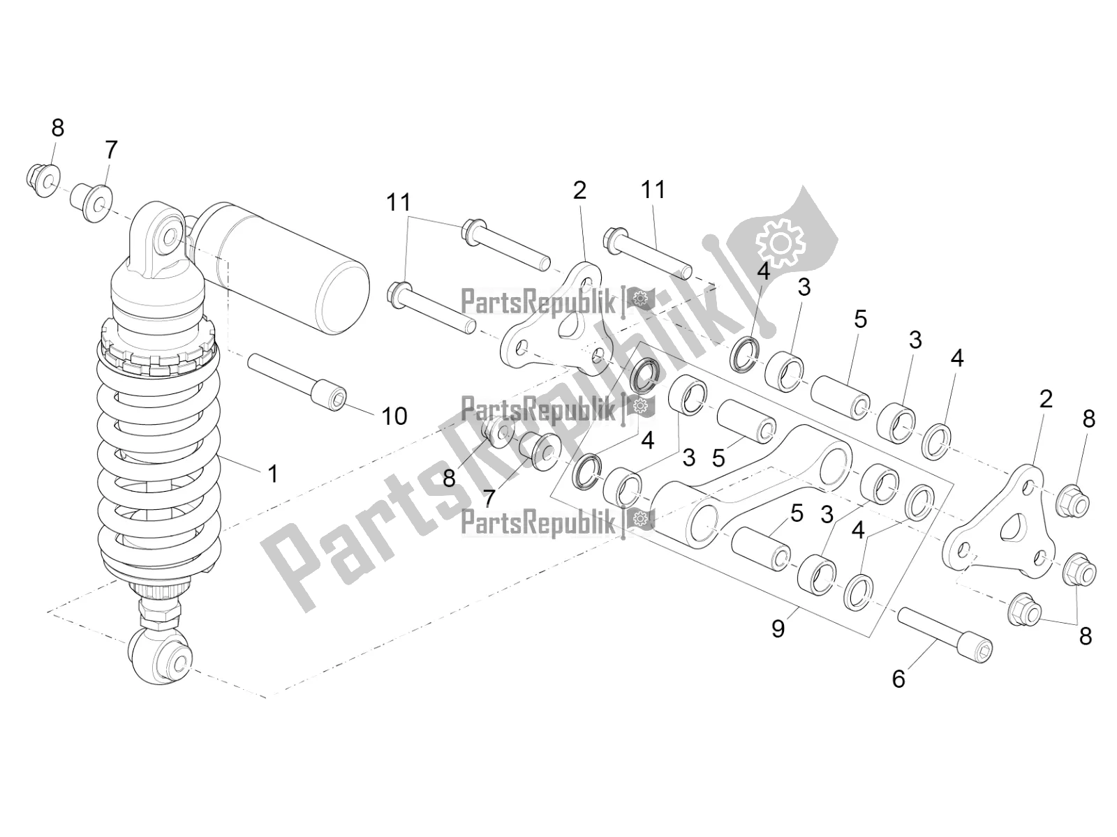 Toutes les pièces pour le Amortisseur du Aprilia RSV4 RR ABS 1000 2019