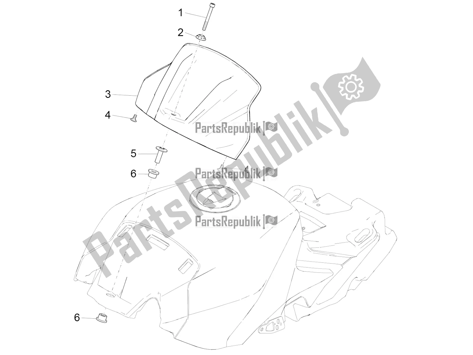All parts for the Tank Cover of the Aprilia RSV4 RR ABS 1000 2019