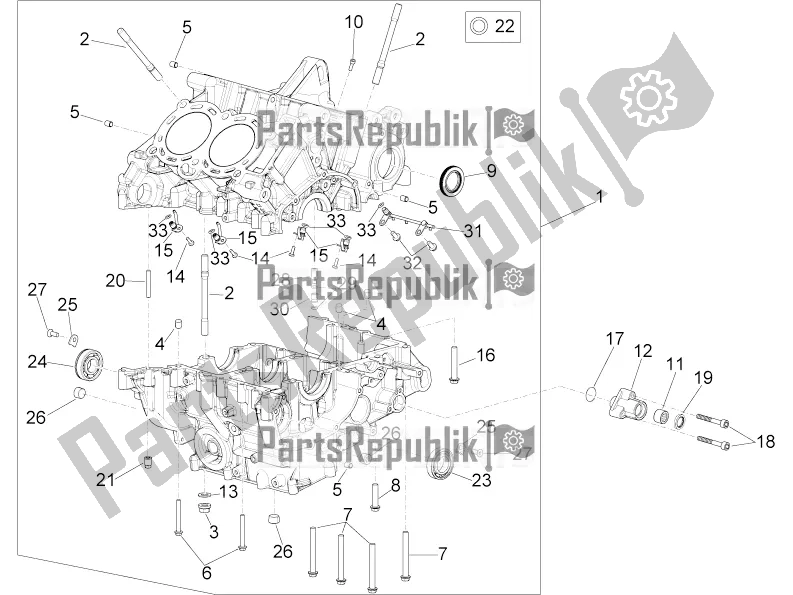 All parts for the Crankcases I of the Aprilia RSV4 RR ABS Asia Pacific 1000 2020