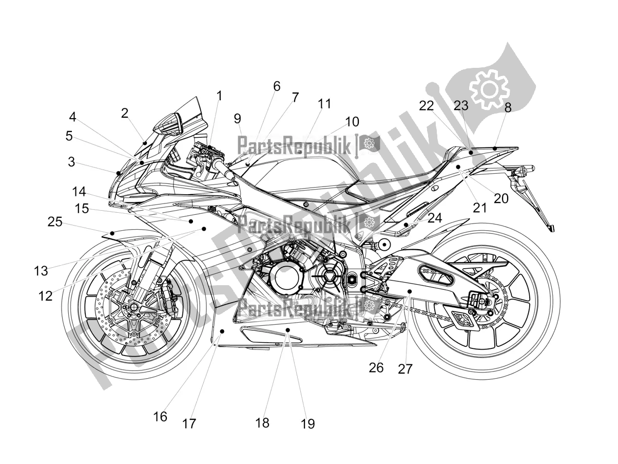 All parts for the Decal of the Aprilia RSV4 RR ABS Asia Pacific 1000 2020