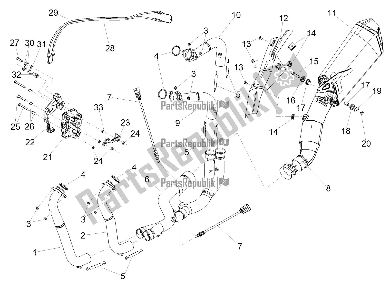 All parts for the Exhaust Pipe of the Aprilia RSV4 RR ABS Asia Pacific 1000 2020