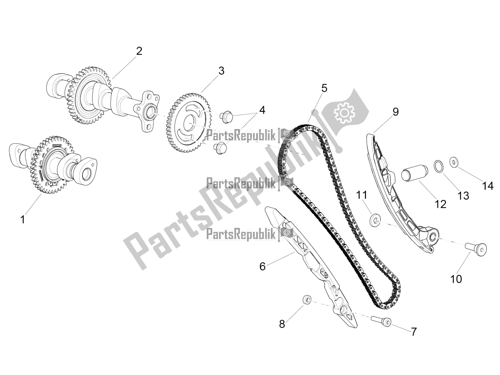 Toutes les pièces pour le Système De Calage Du Cylindre Avant du Aprilia RSV4 RR ABS Asia Pacific 1000 2020