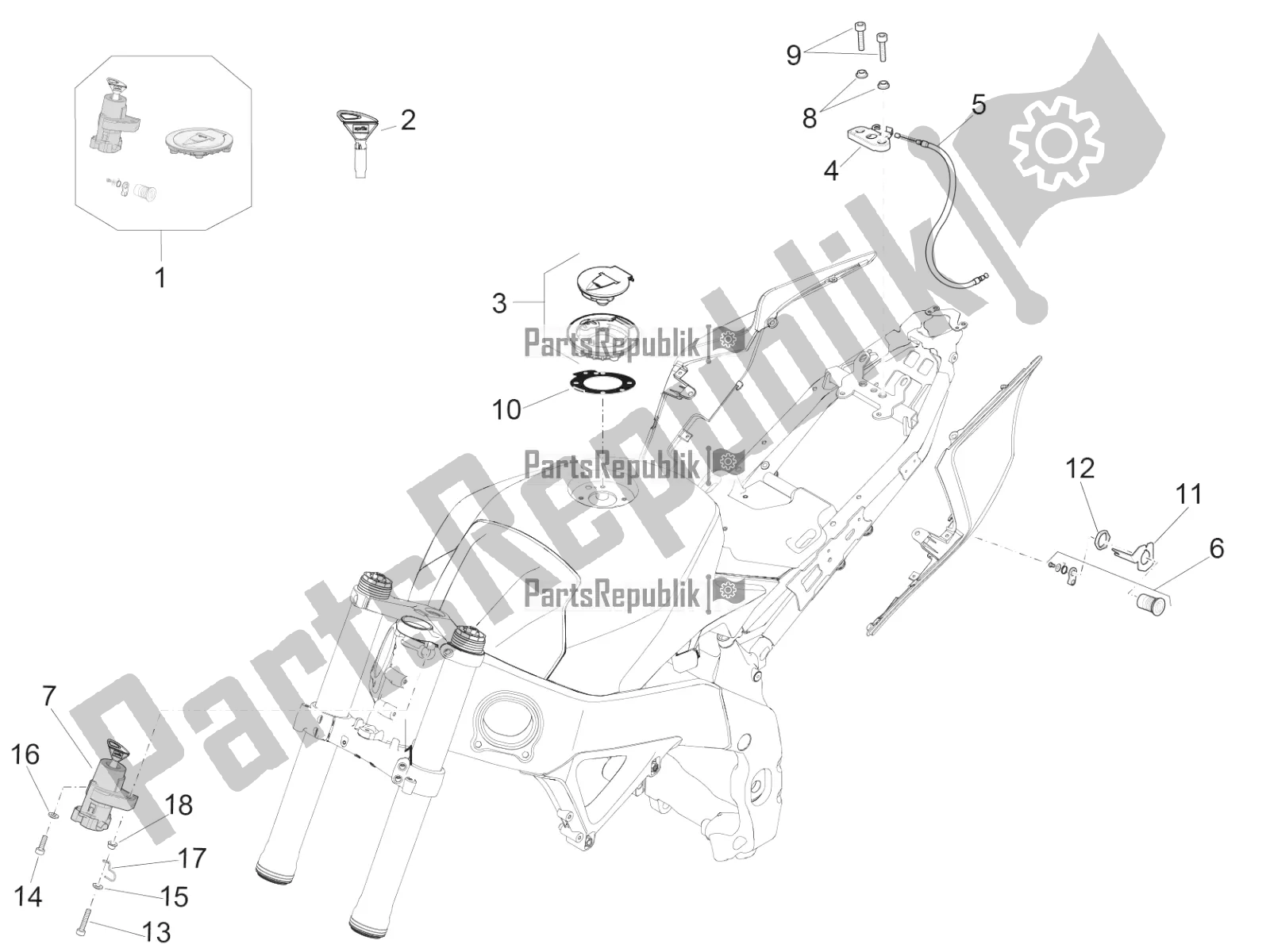 Todas las partes para Cerraduras de Aprilia RSV4 RR ABS Asia Pacific 1000 2020