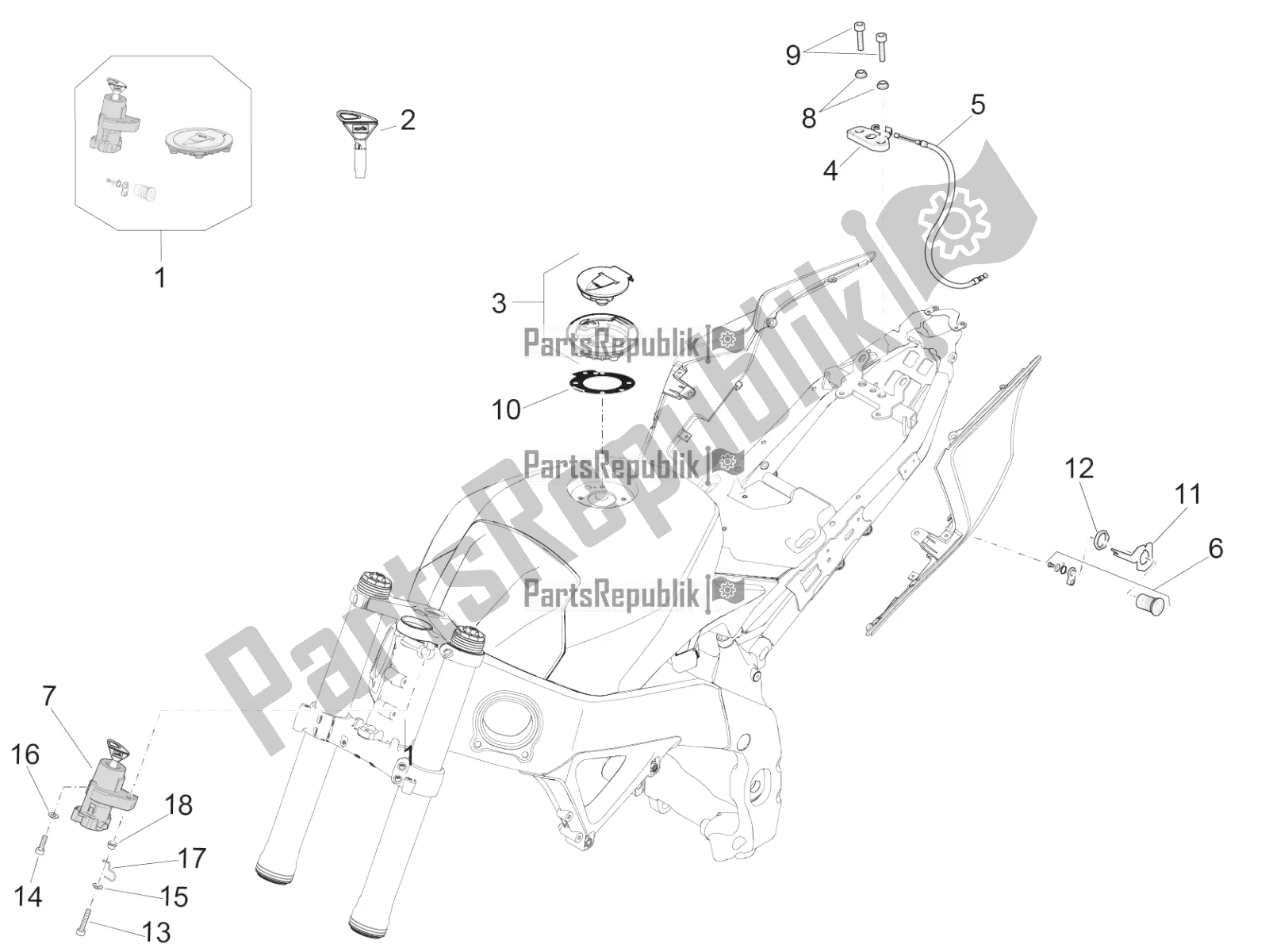 Alle onderdelen voor de Sloten van de Aprilia RSV4 RR ABS Asia Pacific 1000 2020