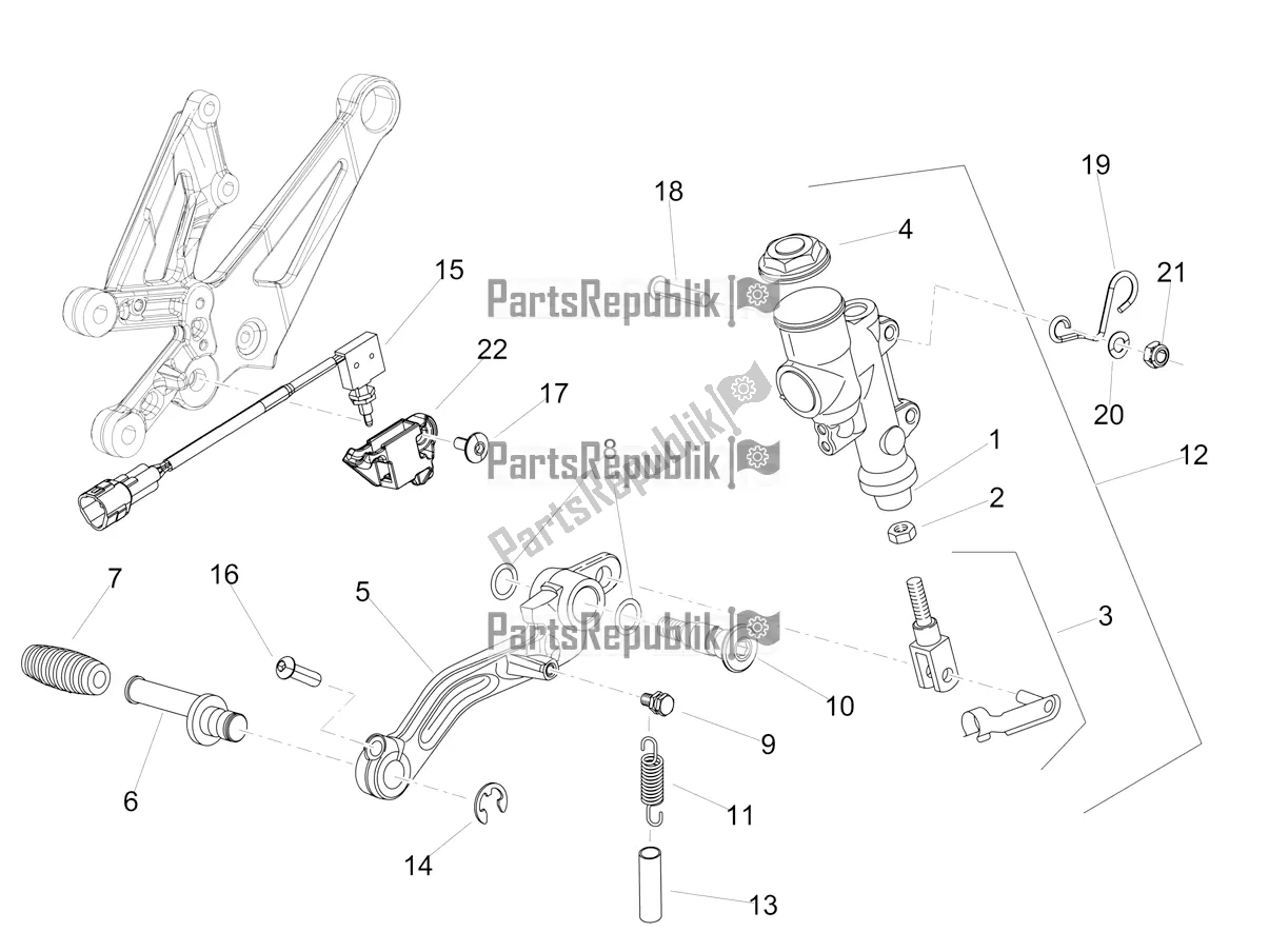 All parts for the Rear Master Cylinder of the Aprilia RSV4 RR ABS Asia Pacific 1000 2020
