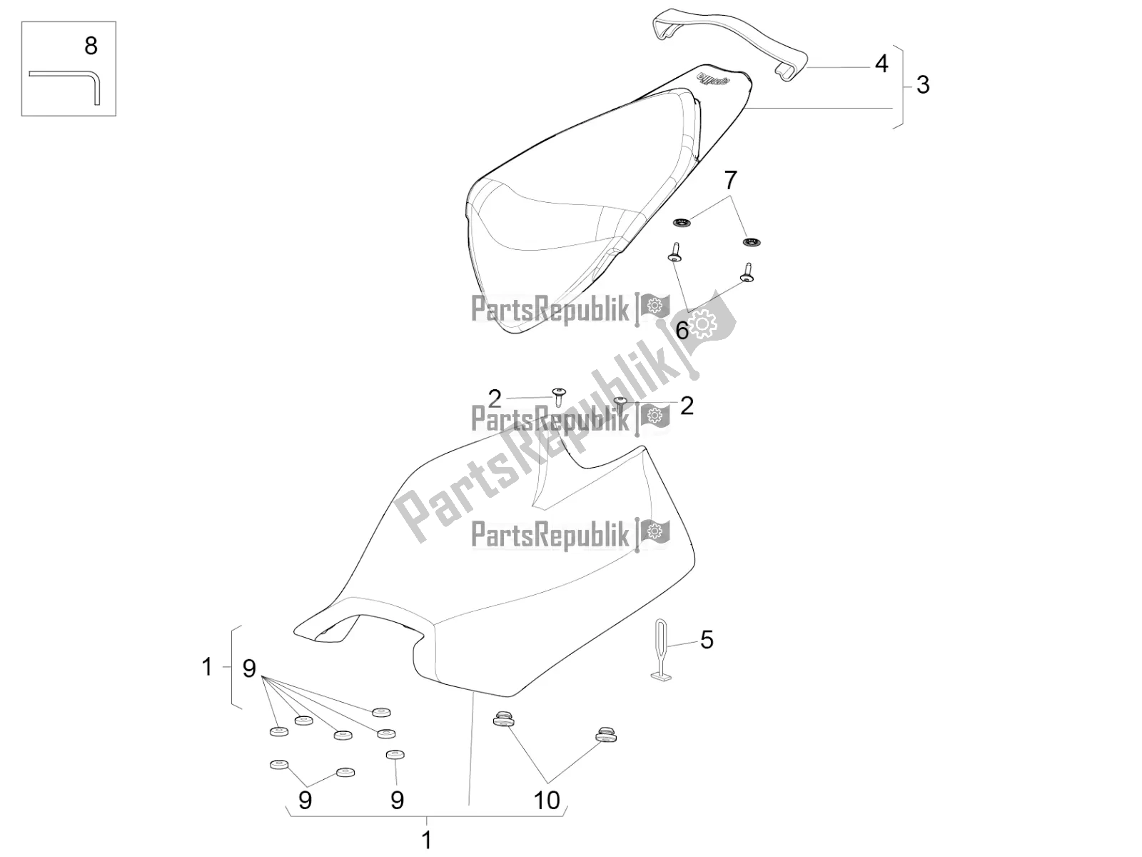 Toutes les pièces pour le Selle du Aprilia RSV4 RR ABS Asia Pacific 1000 2020