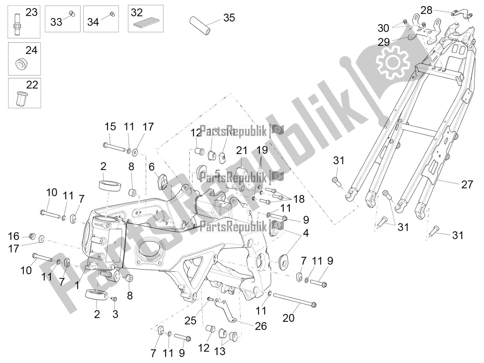 Toutes les pièces pour le Cadre du Aprilia RSV4 RR ABS USA 1000 2019