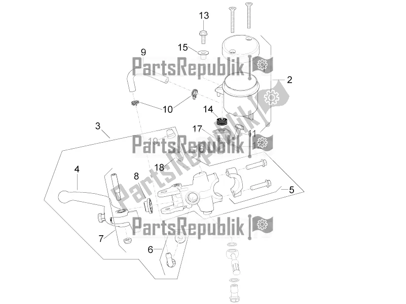 All parts for the Front Master Cilinder of the Aprilia RSV4 RR ABS USA 1000 2019
