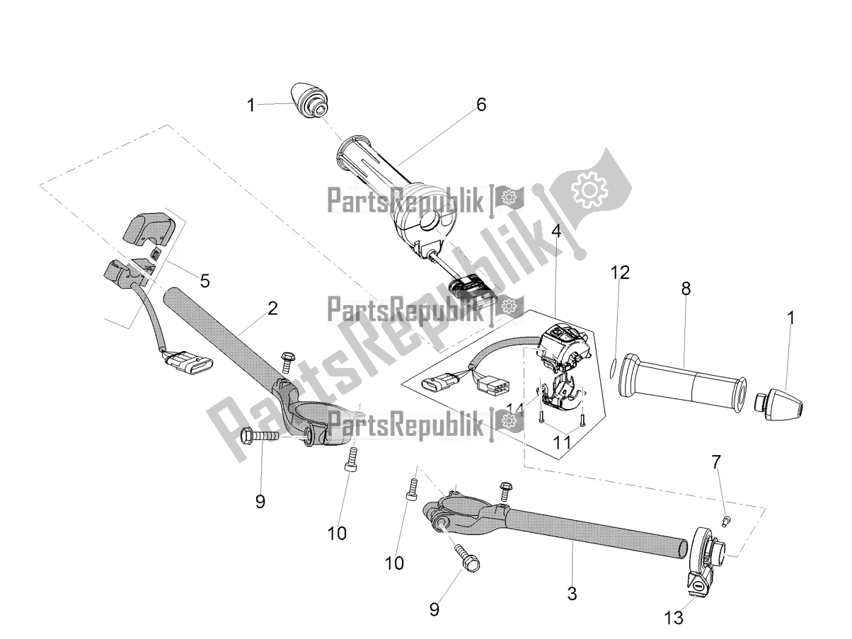 Alle Teile für das Lenker - Bedienelemente des Aprilia RSV4 RR ABS USA 1000 2019