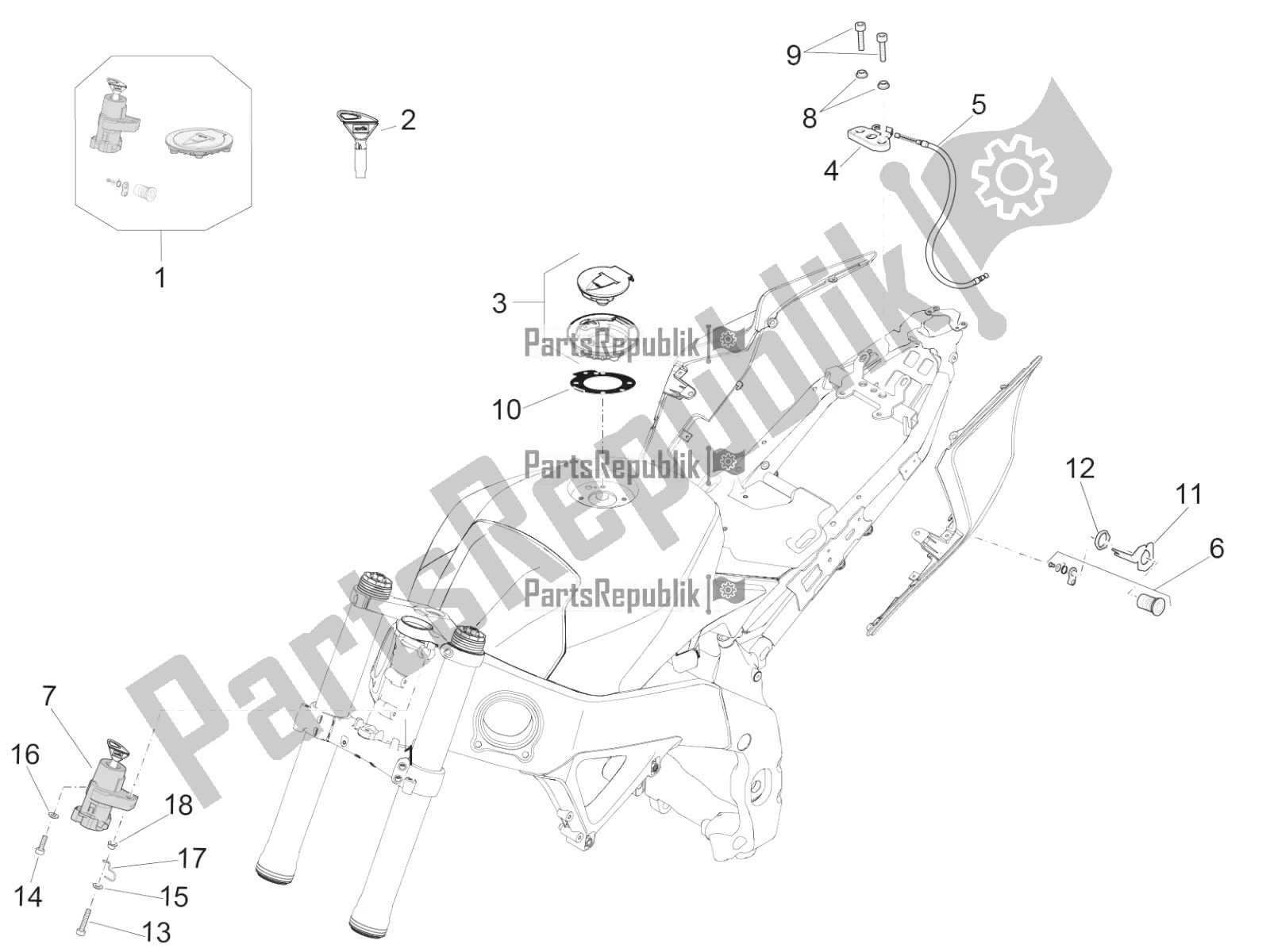 Tutte le parti per il Serrature del Aprilia RSV4 RR ABS USA 1000 2019