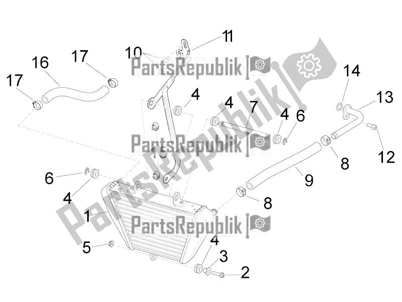 All parts for the Oil Radiator of the Aprilia RSV4 RR ABS USA 1000 2019