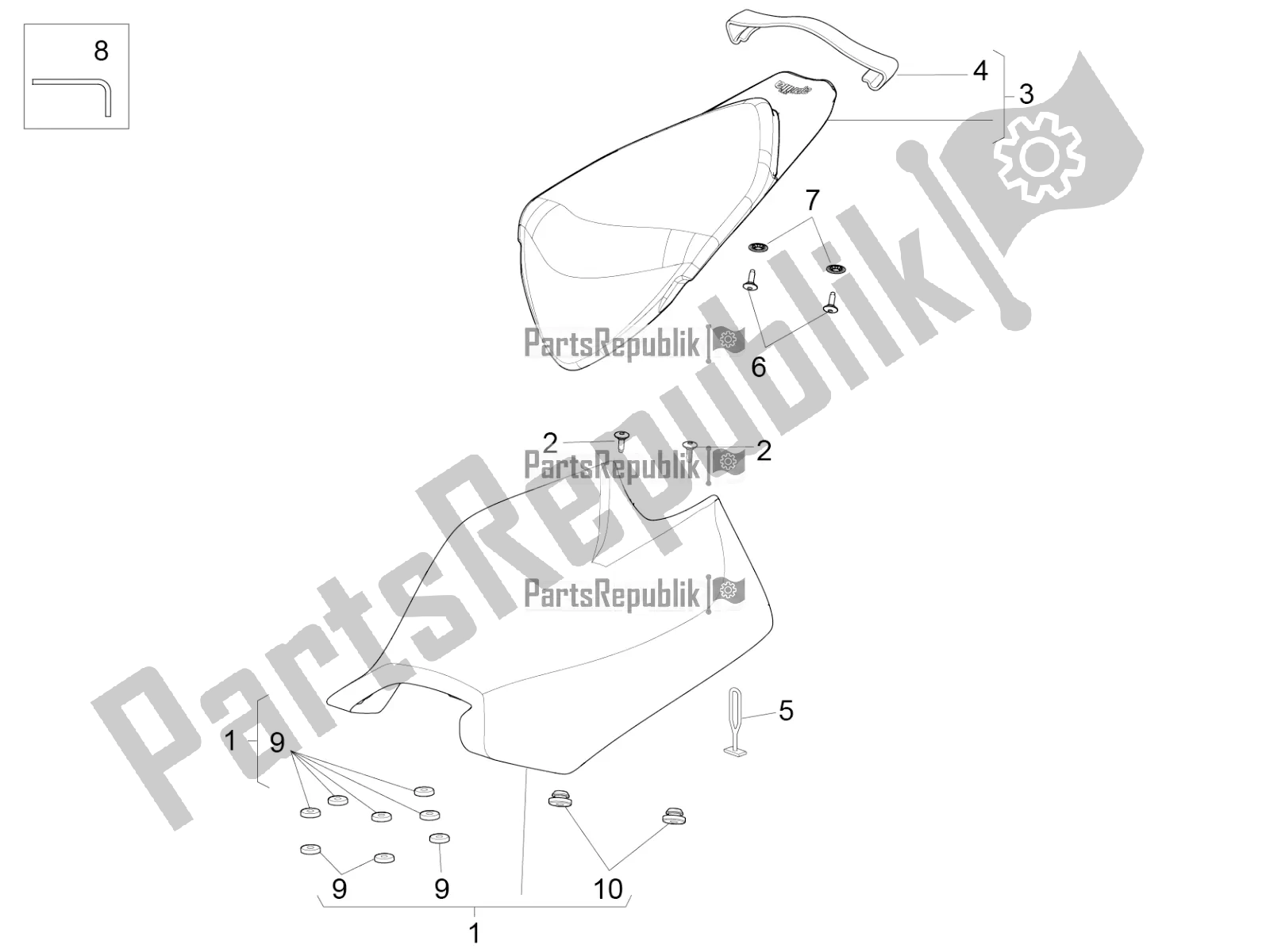 All parts for the Saddle of the Aprilia RSV4 RR ABS USA 1000 2019