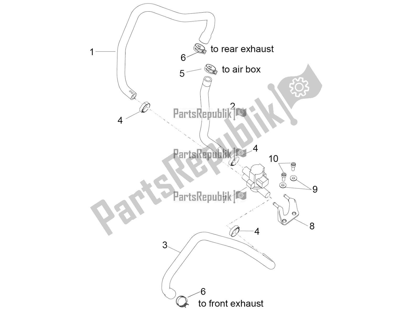 Wszystkie części do Powietrze Wtórne Aprilia RSV4 RR ABS USA 1000 2019