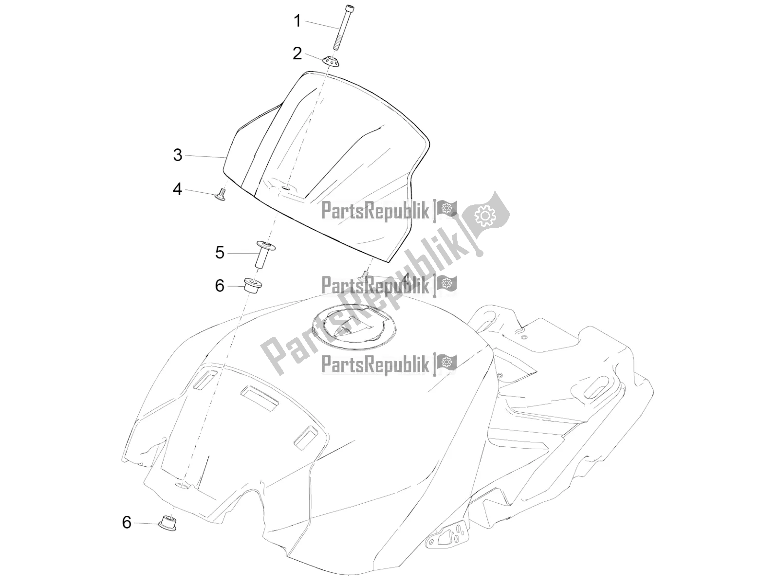 All parts for the Tank Cover of the Aprilia RSV4 RR ABS USA 1000 2019