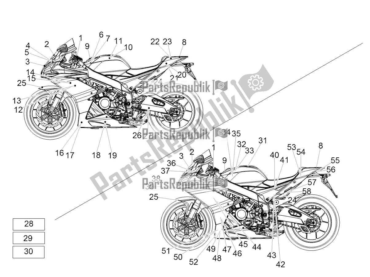 Alle onderdelen voor de Sticker van de Aprilia RSV4 RR ABS USA 1000 2020