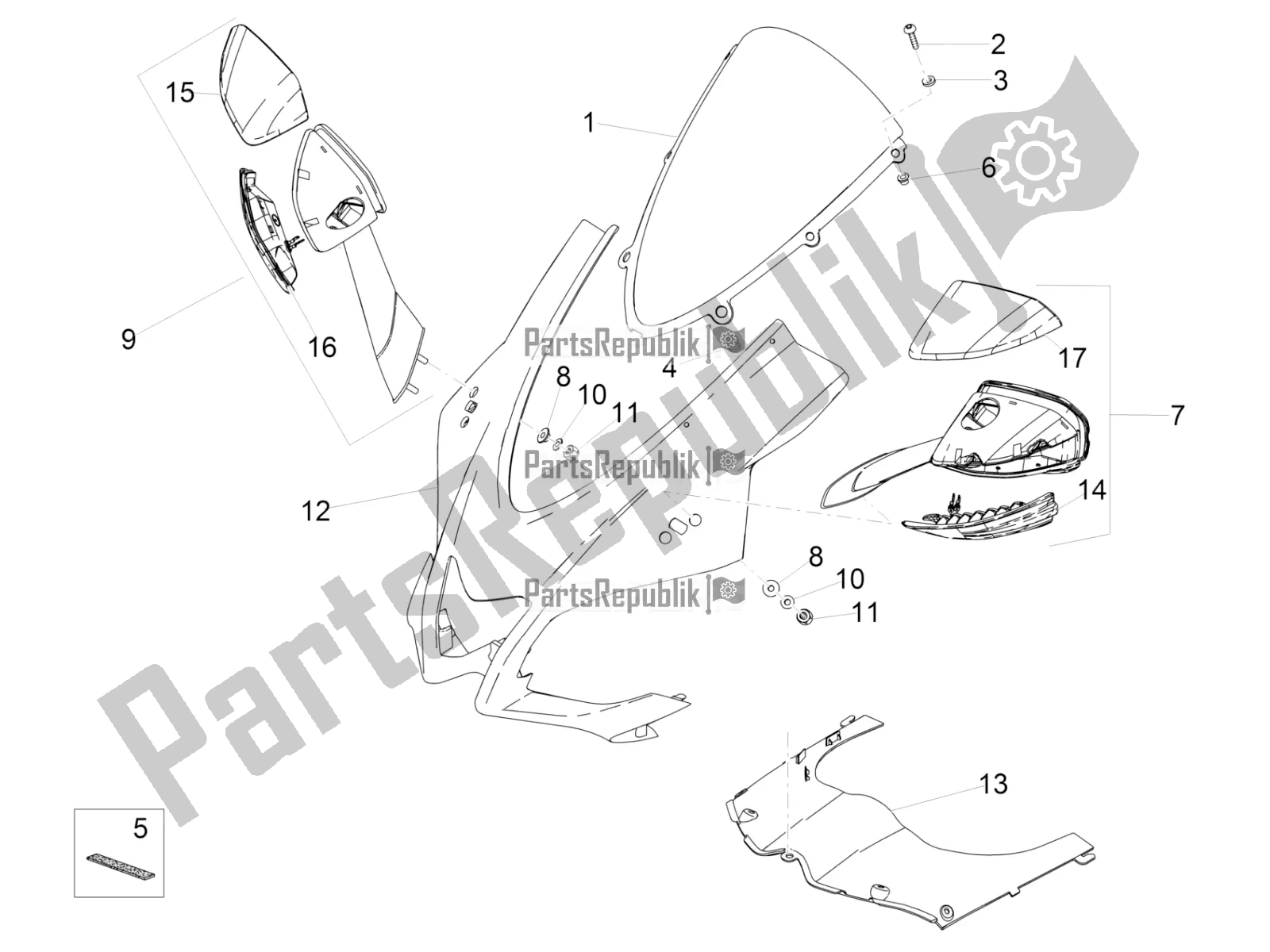 Tutte le parti per il Carenatura Anteriore del Aprilia RSV4 RR ABS USA 1000 2020