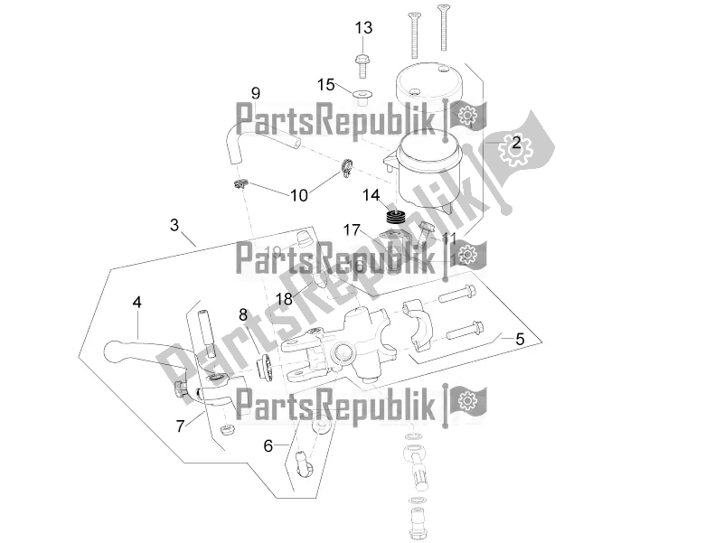 Alle onderdelen voor de Voorste Hoofdcilinder van de Aprilia RSV4 RR ABS USA 1000 2020
