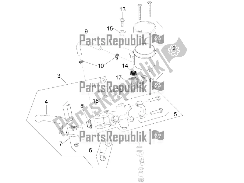 All parts for the Front Master Cilinder of the Aprilia RSV4 RR ABS USA 1000 2020