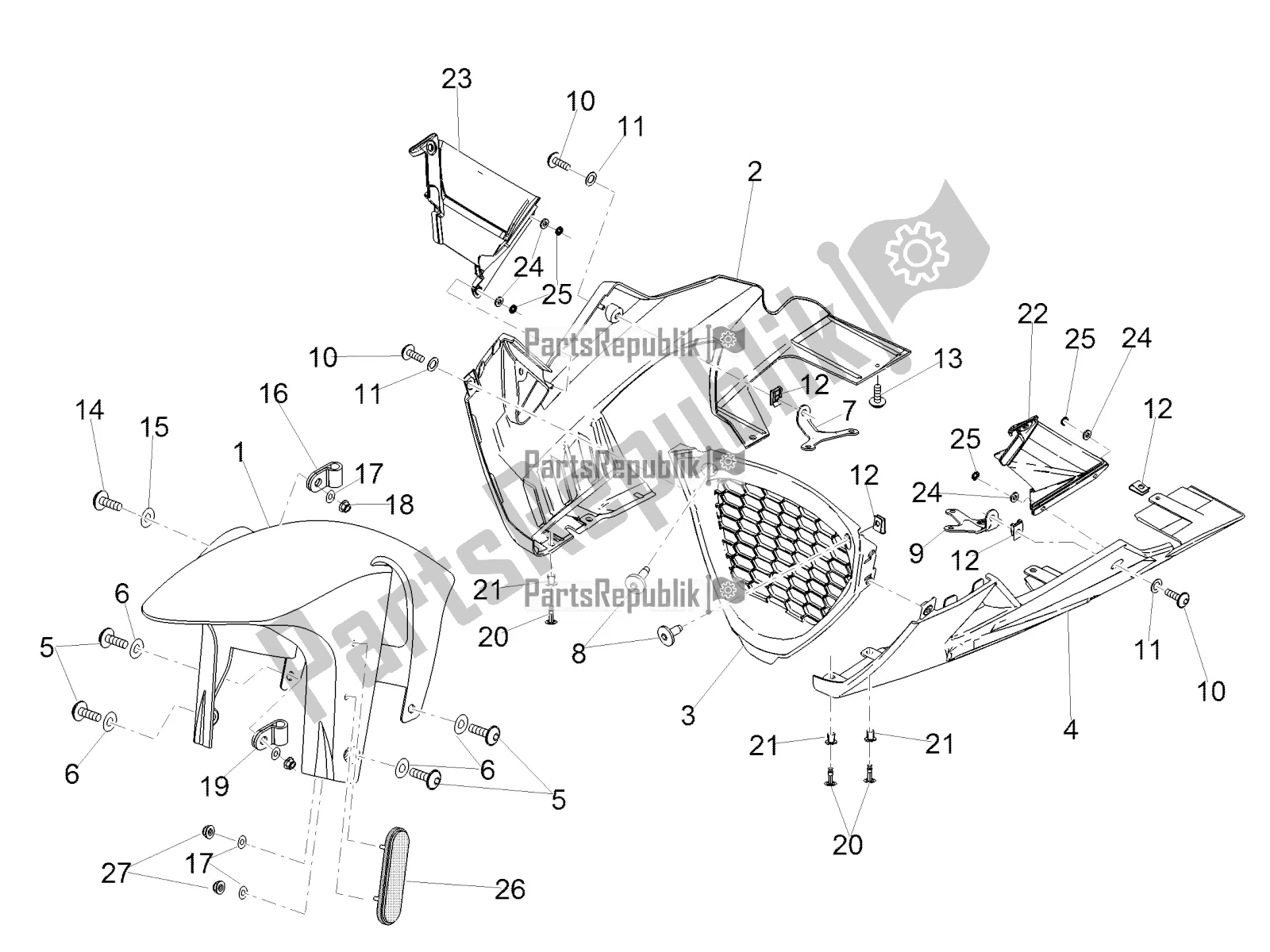 Toutes les pièces pour le Montant-garde-boue Avant du Aprilia RSV4 RR ABS USA 1000 2020