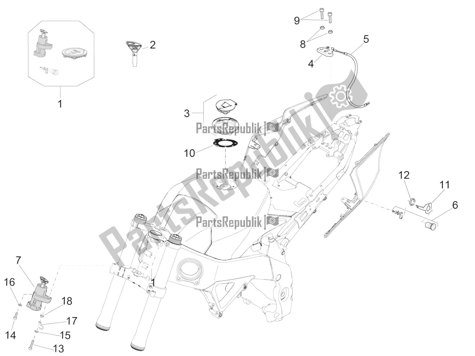 All parts for the Locks of the Aprilia RSV4 RR ABS USA 1000 2020