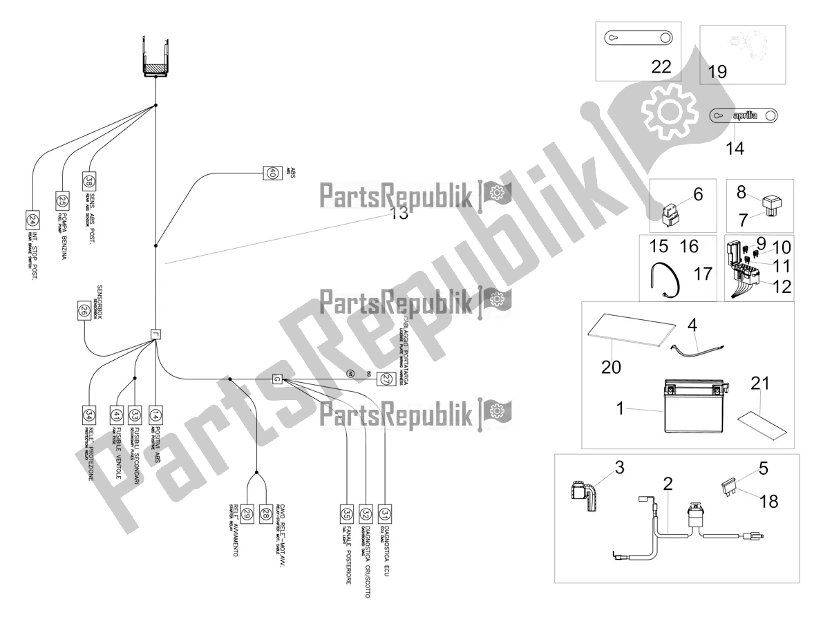Todas las partes para Sistema Eléctrico Trasero de Aprilia RSV4 RR ABS USA 1000 2020