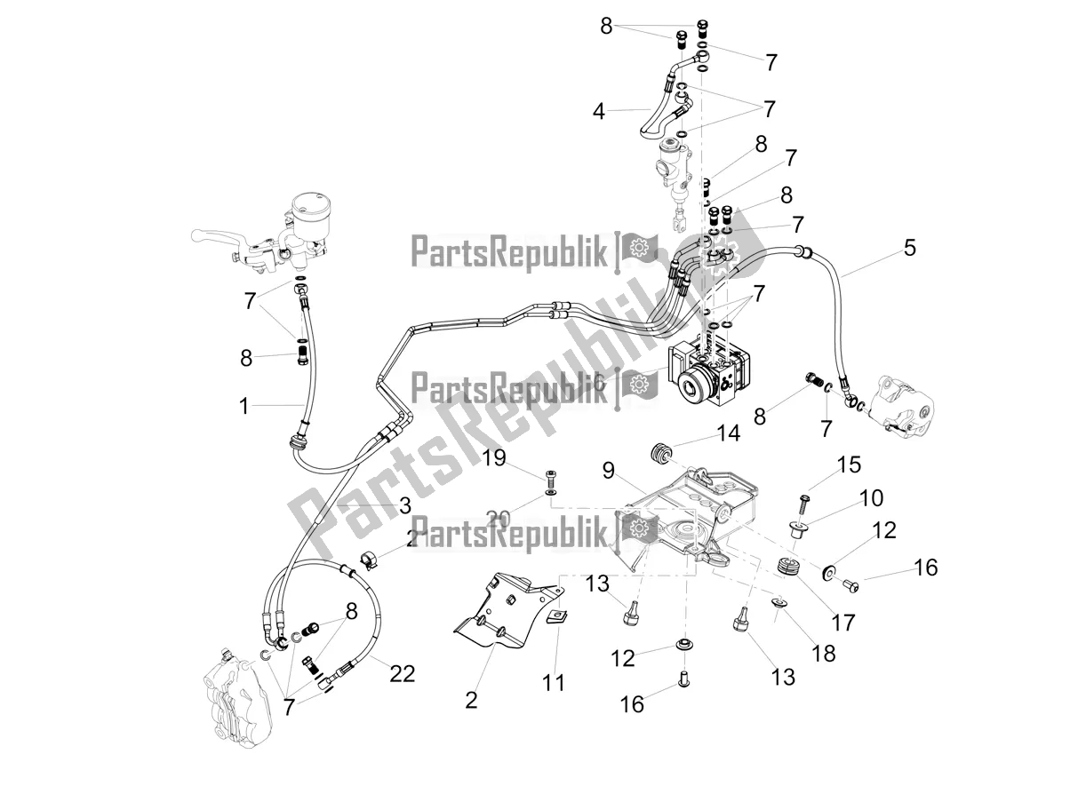 All parts for the Abs Brake System of the Aprilia RSV4 1100 ABS 2021