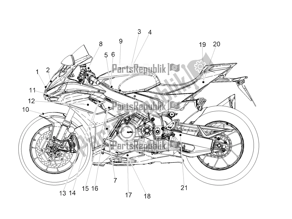 All parts for the Decal of the Aprilia RSV4 1100 ABS 2021