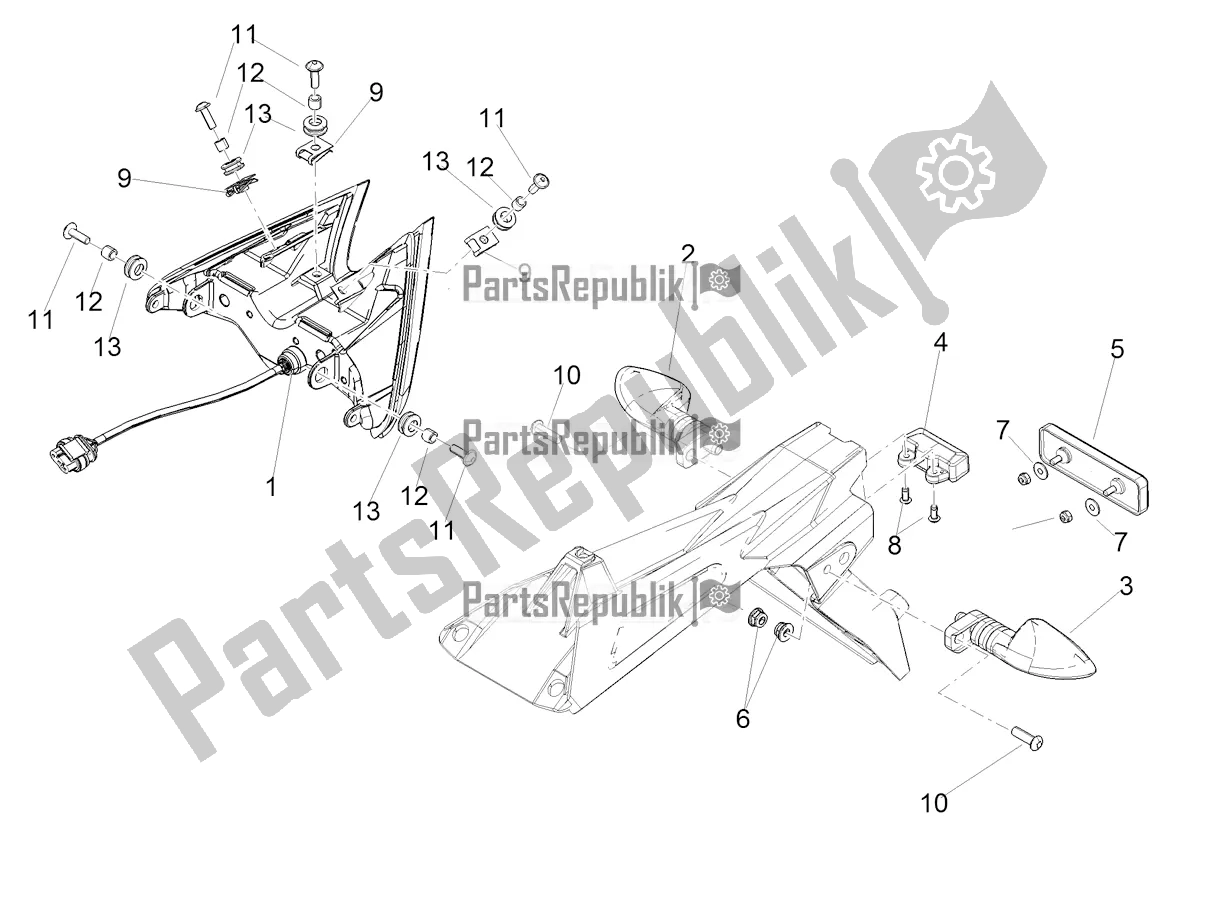 All parts for the Rear Lights of the Aprilia RSV4 1100 ABS 2021