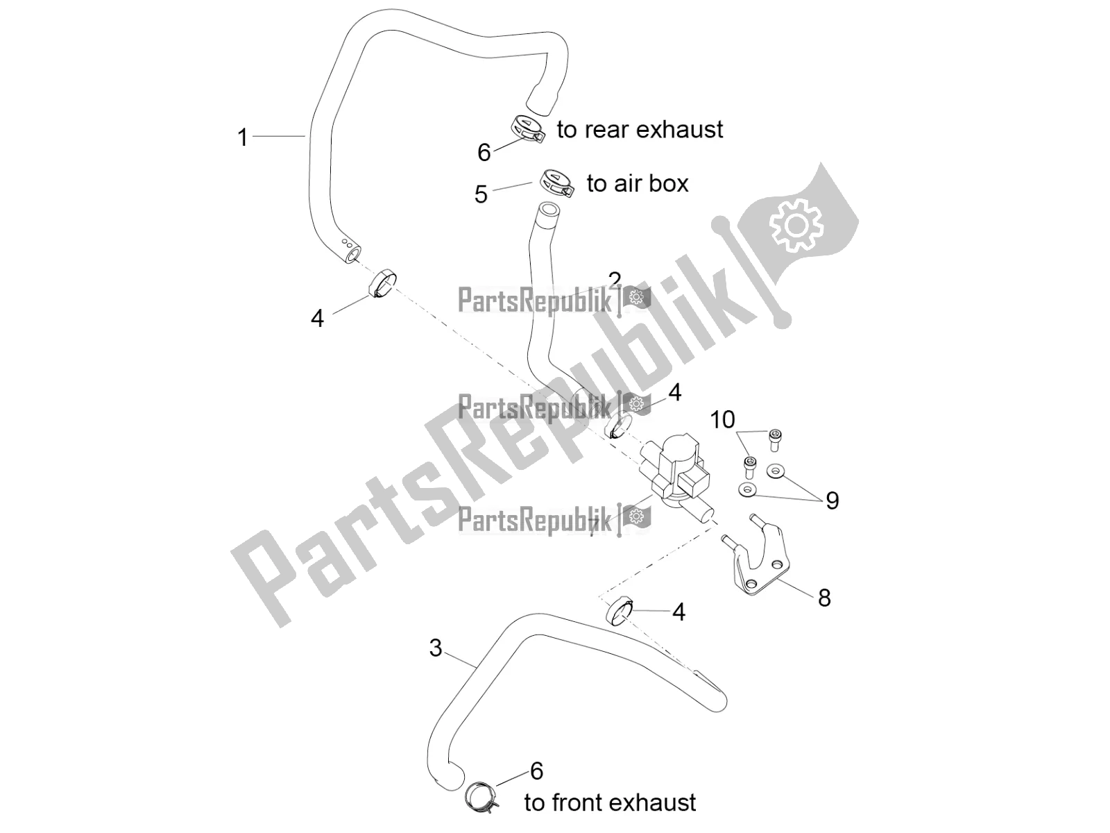 All parts for the Secondary Air of the Aprilia RSV4 1100 ABS 2021