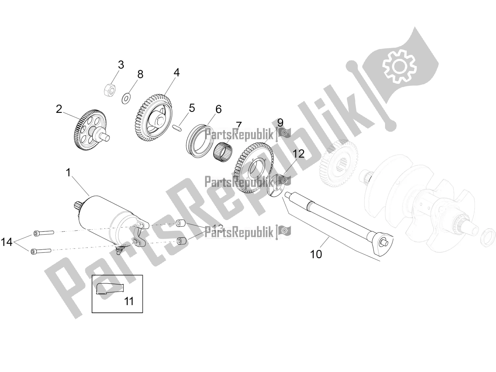 Wszystkie części do Rozrusznik / Rozrusznik Elektryczny Aprilia RSV4 1100 ABS 2021