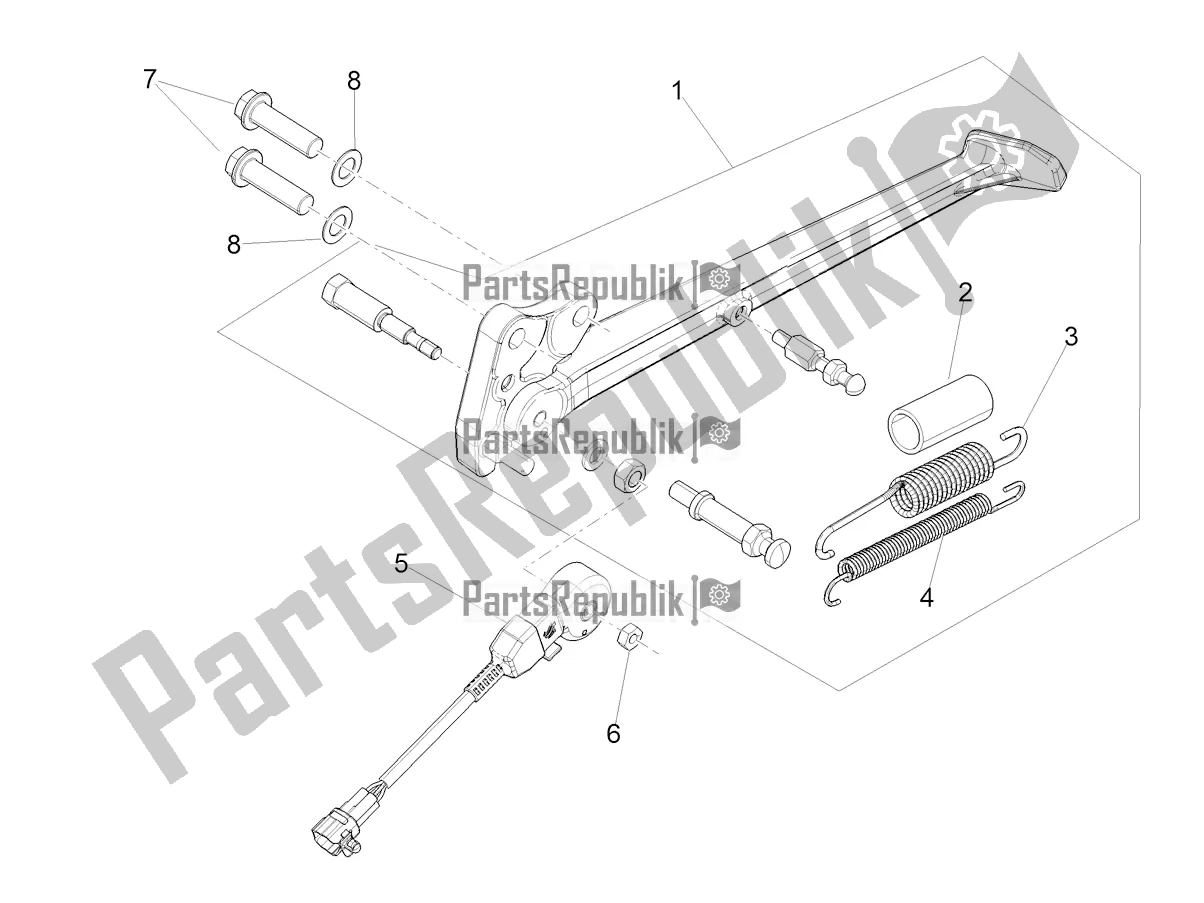 Todas as partes de Suporte Central do Aprilia RSV4 1100 ABS 2022