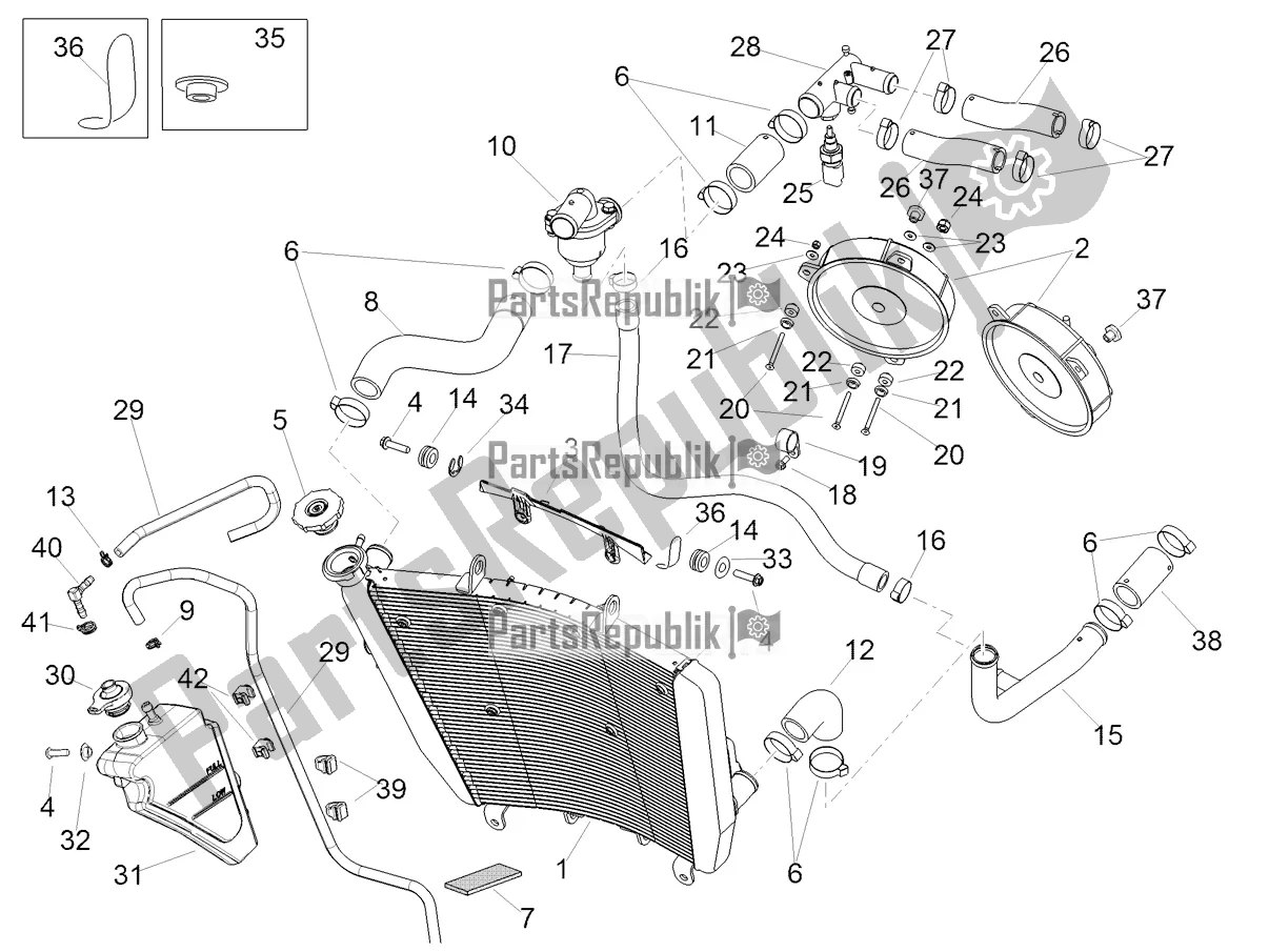 Alle Teile für das Kühlsystem des Aprilia RSV4 1100 ABS 2022