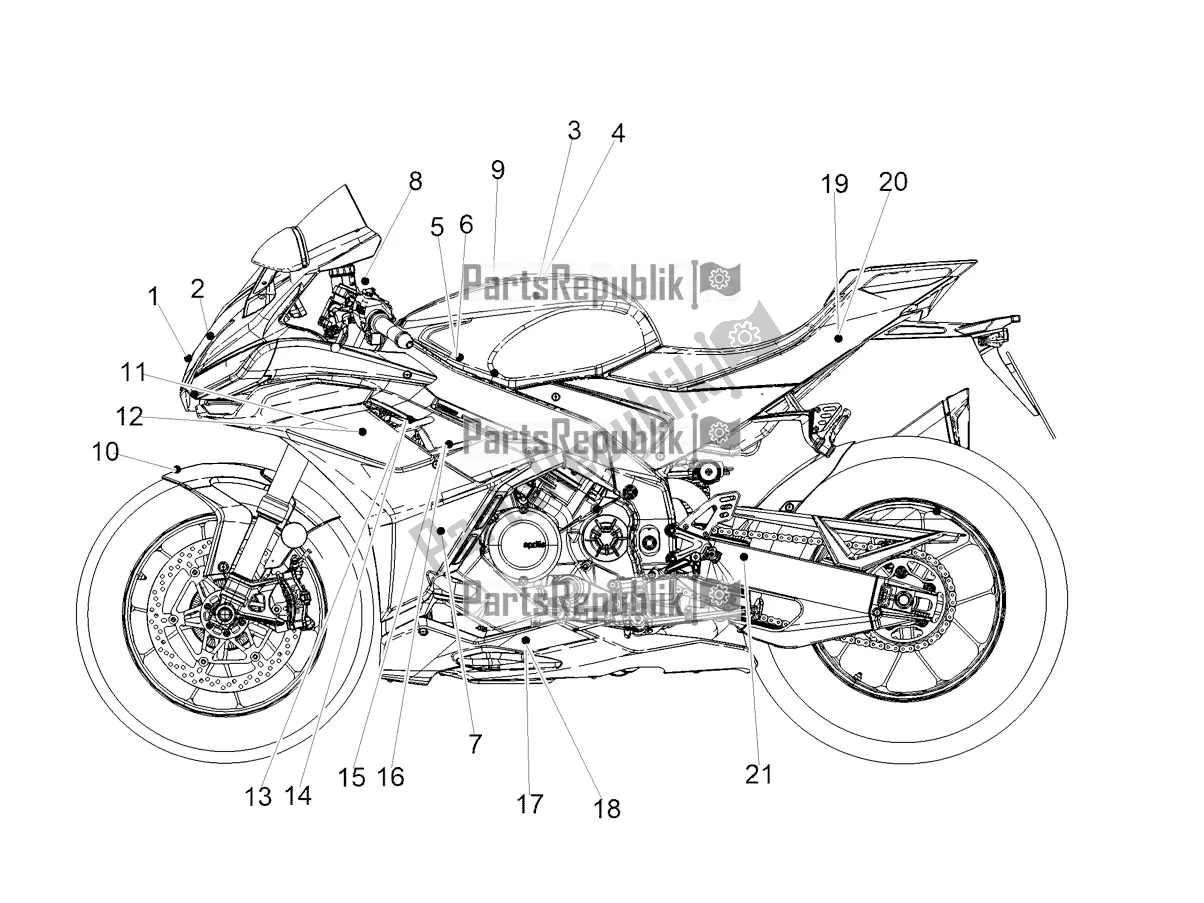 Alle onderdelen voor de Sticker van de Aprilia RSV4 1100 ABS 2022