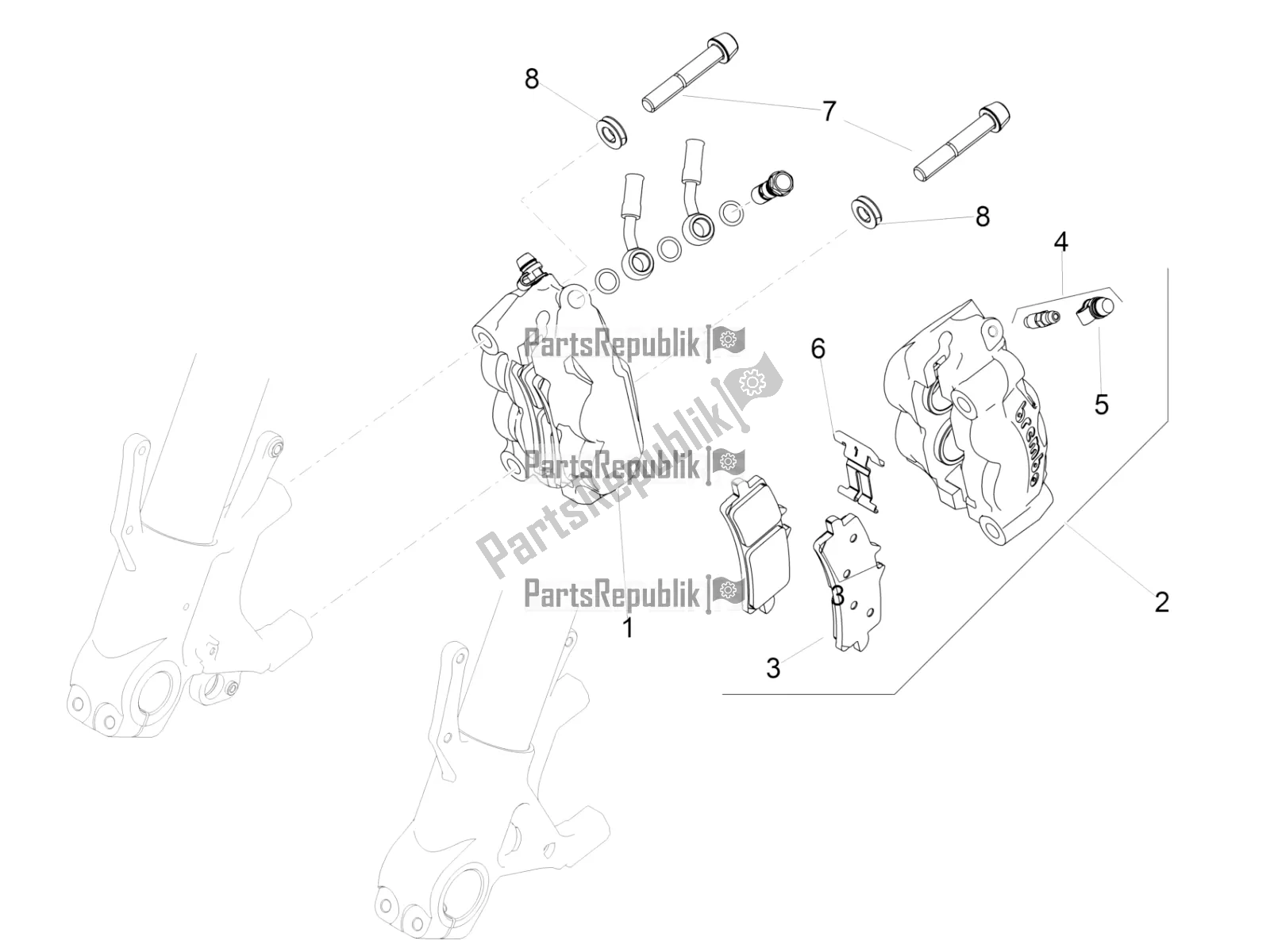 Tutte le parti per il Pinza Freno Anteriore del Aprilia RSV4 1100 ABS 2022