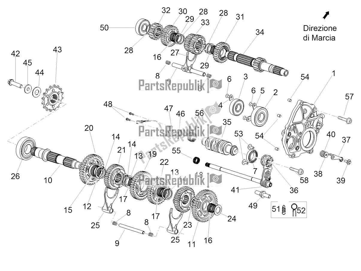 All parts for the Gear Box - Gear Assembly of the Aprilia RSV4 1100 ABS 2022