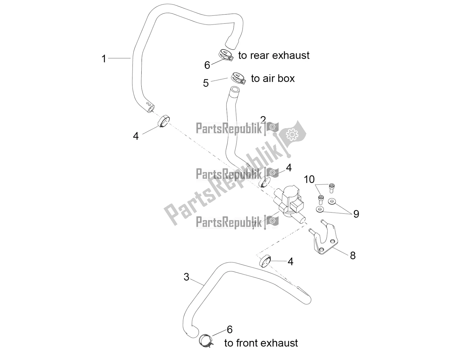 All parts for the Secondary Air of the Aprilia RSV4 1100 ABS 2022